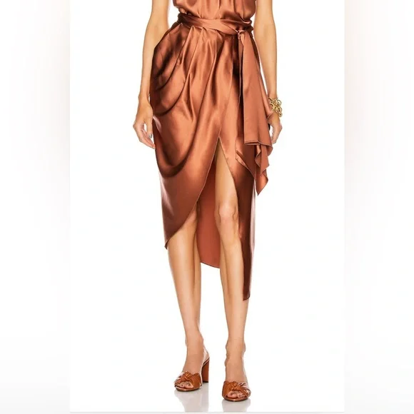 Johanna Ortiz Magical Feeling Midi Skirt in Dark Caramel - Picture 2 of 12